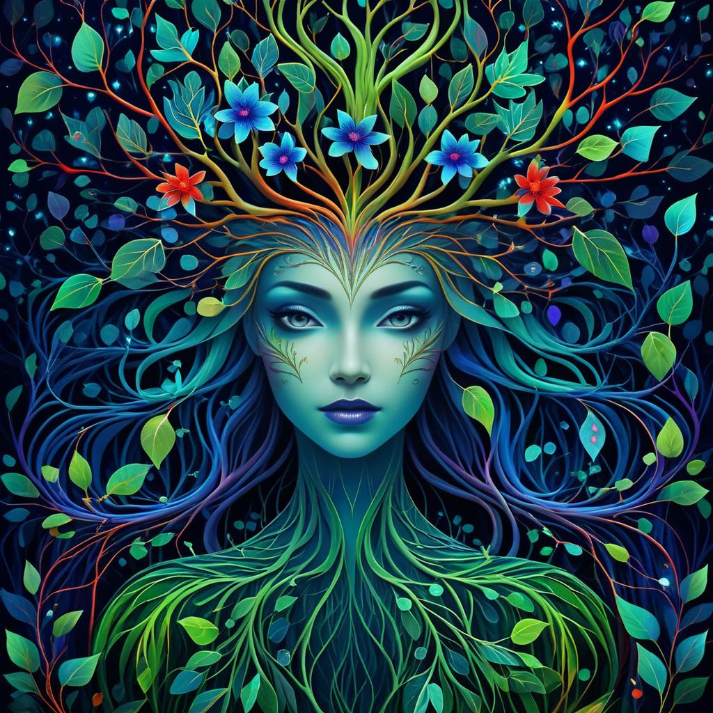 Mystical Green Tree Lady in Bloom