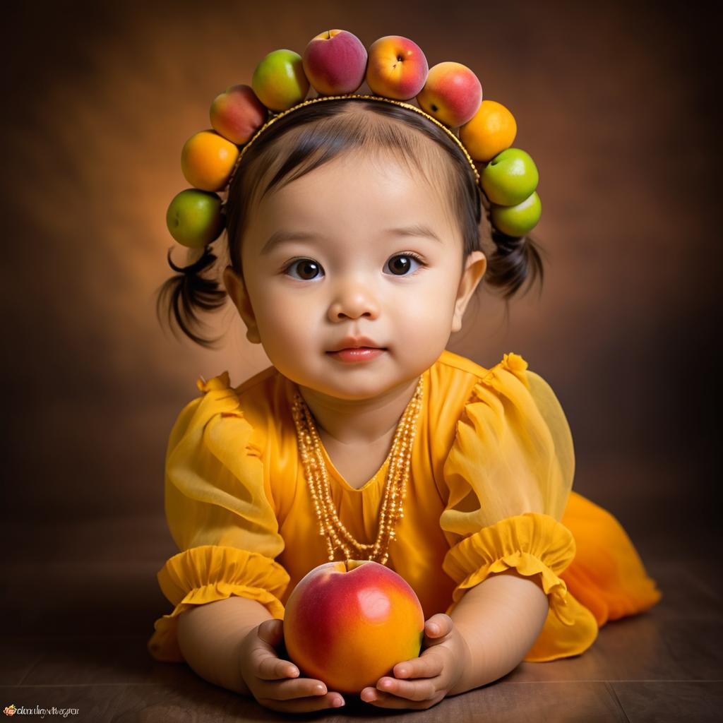 Fruit-Inspired Portrait of a Child