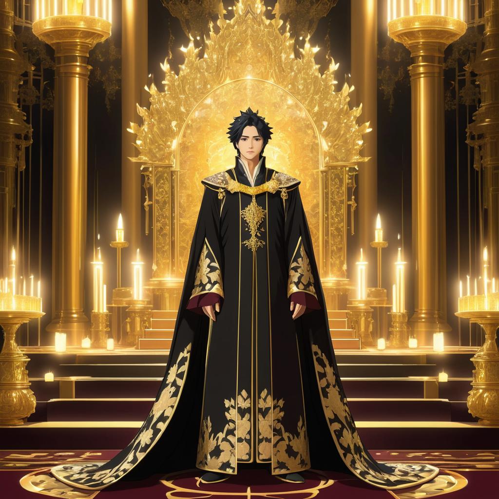 Regal Prince in Majestic Throne Room