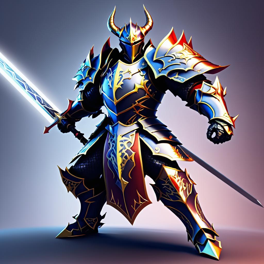 Dynamic Dragon Knight in Battle Stance