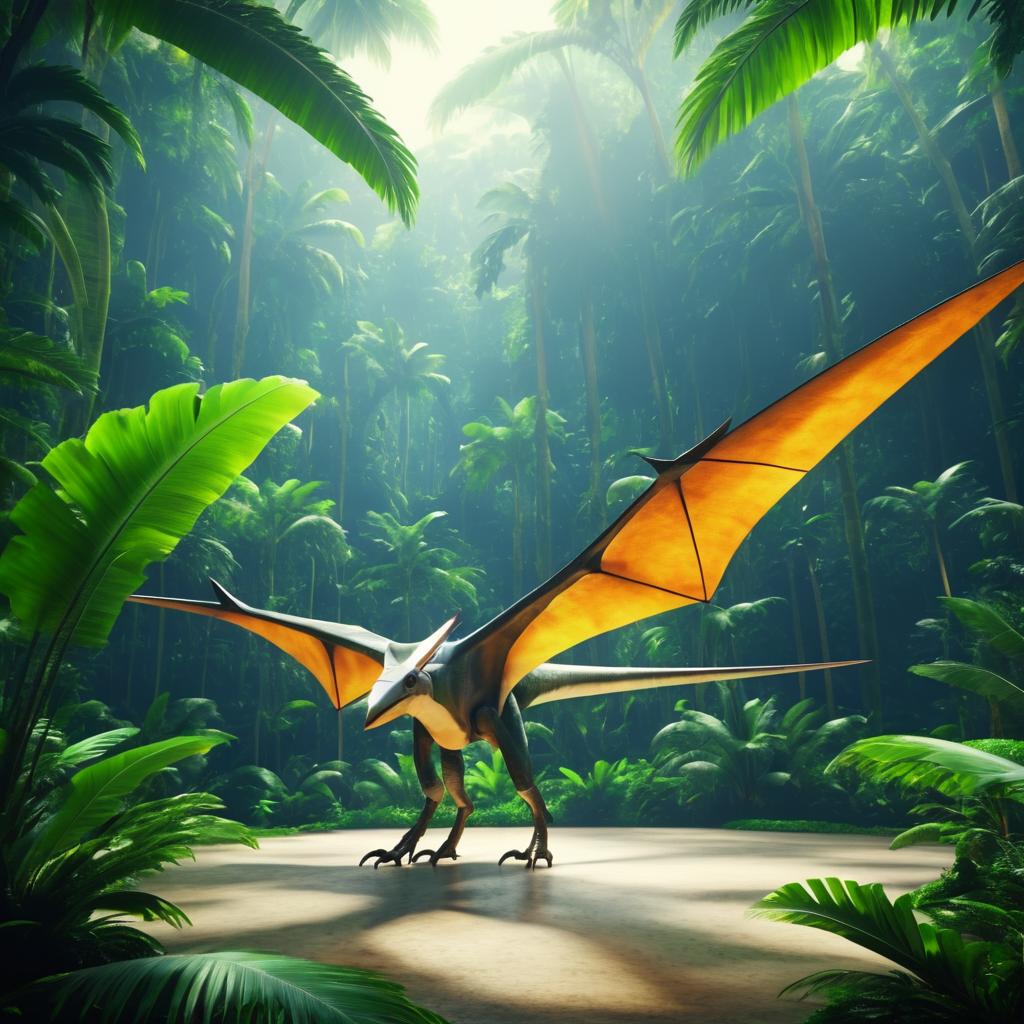 Robotic Pteranodon in Tropical Rainforest