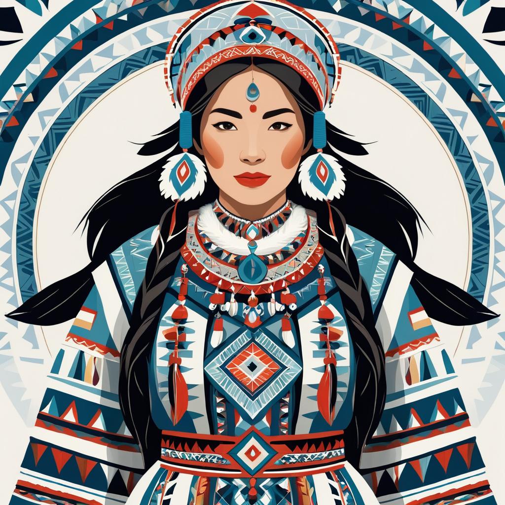 Inuit Woman in Traditional Attire Art