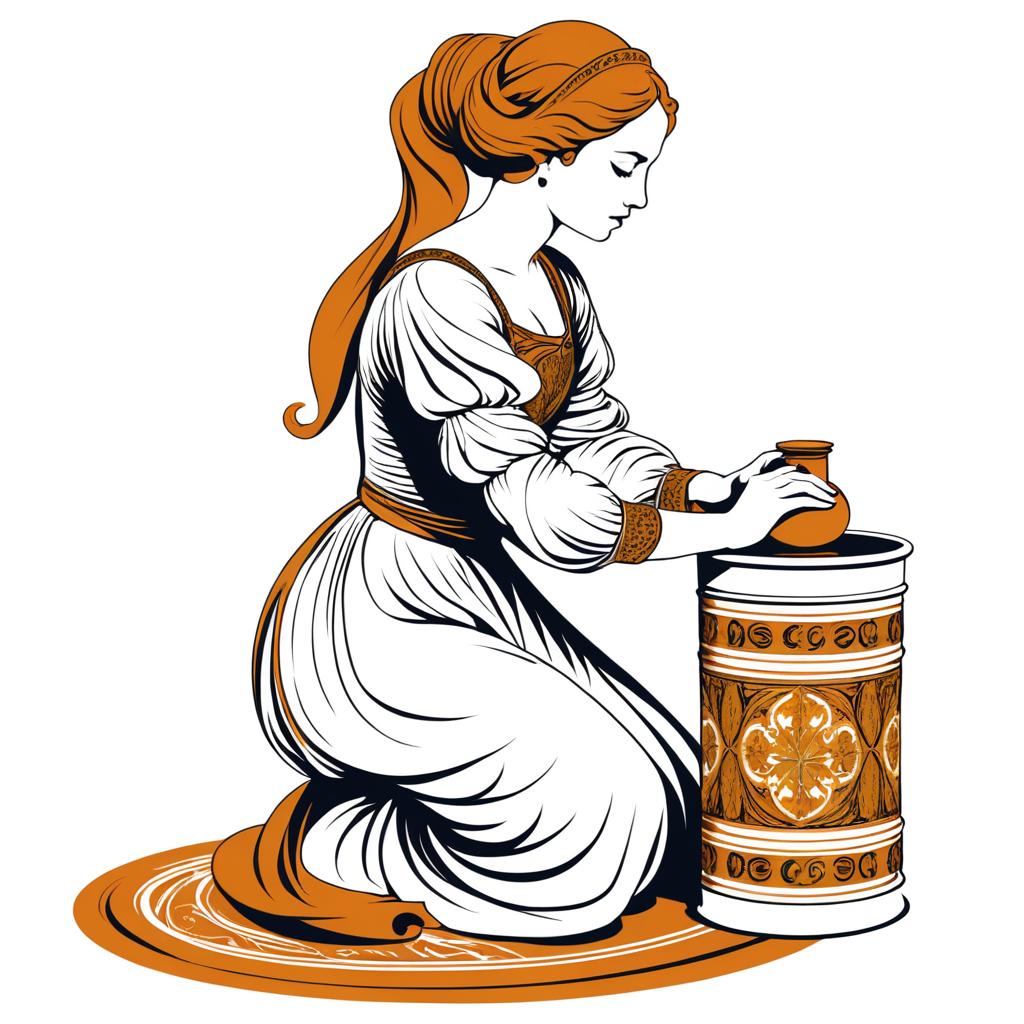 Renaissance Woman with Flowing Spices