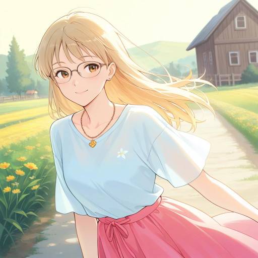 Charming Summer Portrait in Ghibli Style Charming Summer Portrait in Ghibli Style