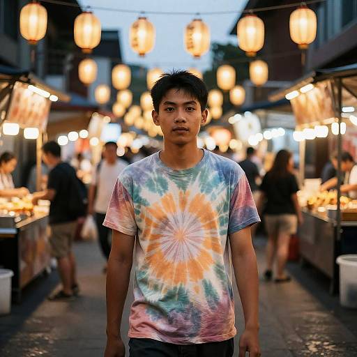 Night Market Vendor in Sunset Tie-Dye