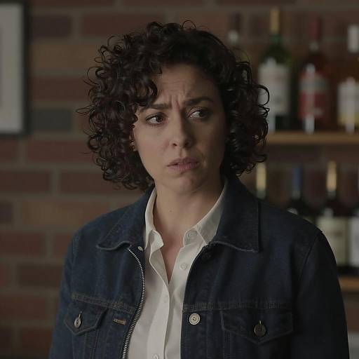 Contemplative Woman in a Dimly Lit Room