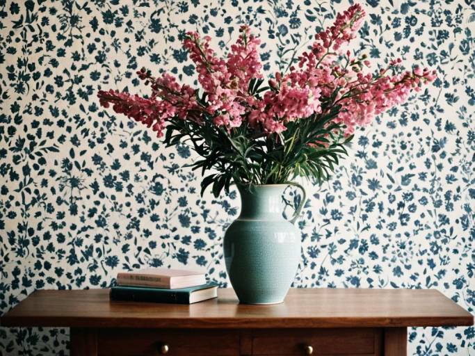 Elegant Pink Flower Wallpaper Design