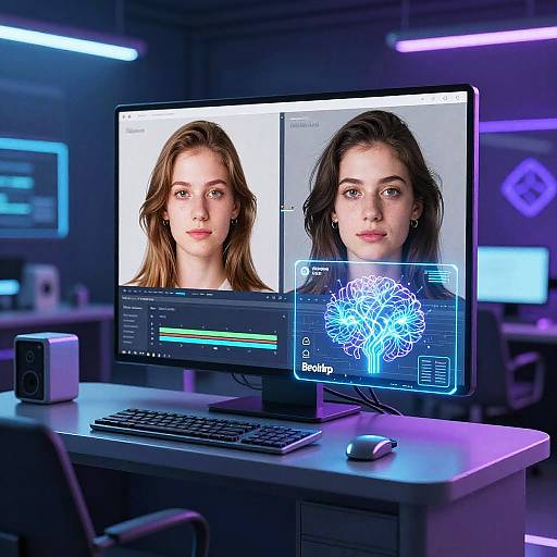 Futuristic Holographic Photo Editing Station