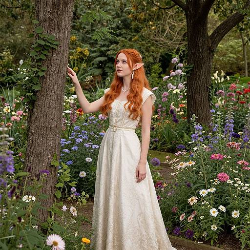 Enchanting Elven Princess in Magical Garden