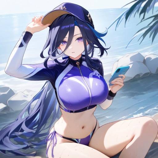 Clorinde in Swimsuit with Hat