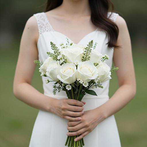 Pre-Wedding Woman with Flower Bouquet