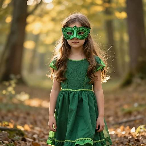 Enchanted Girl in Sunlit Forest