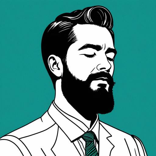 Elegant Teal Minimalist Beard Portrait