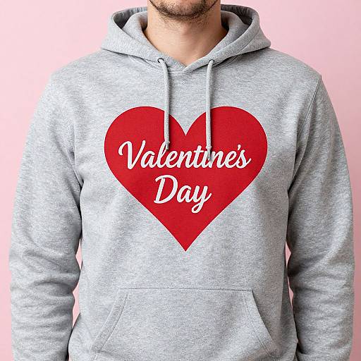 Man in Hoodie with Heart Design