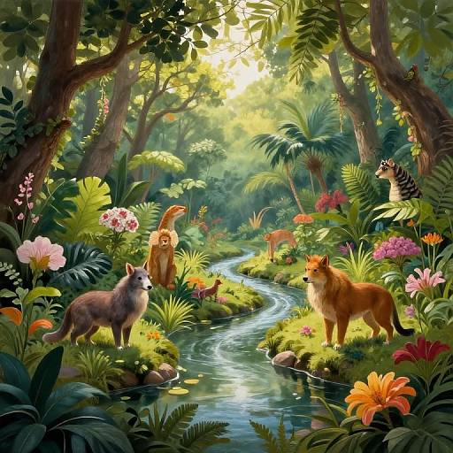 Biblical Garden of Eden Scene