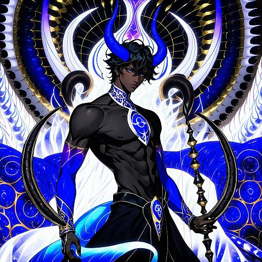 Illustration of Arjuna alter (fate), fate/grand order in the style of Re:shimashima