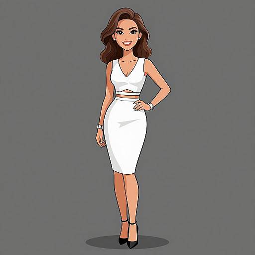 Chic Woman in Stylish White Dress