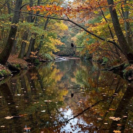 Serene Autumn Forest Reflections