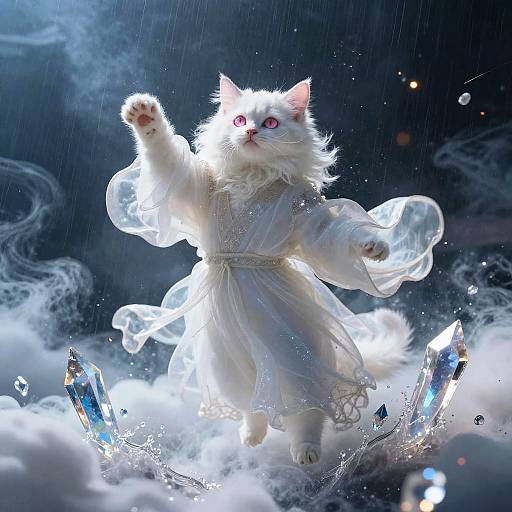Celestial Angora Kitten in Ethereal Spires
