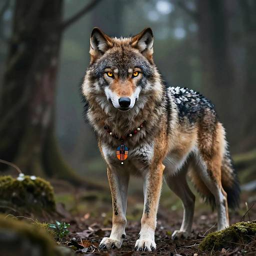 Mystical Sexy Furry Wolf in Forest