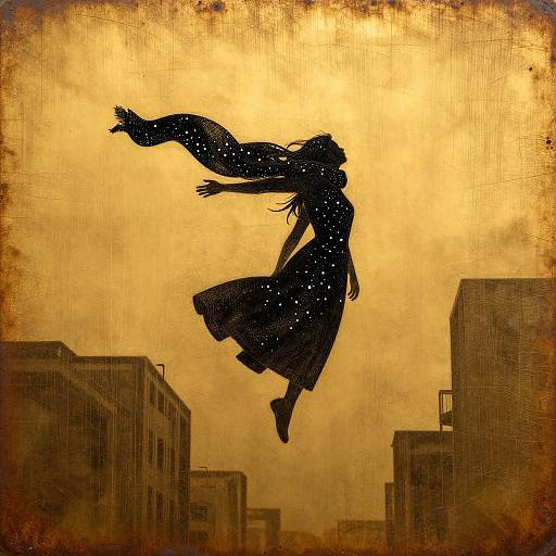 Minimalist Gold and Shadow Etching