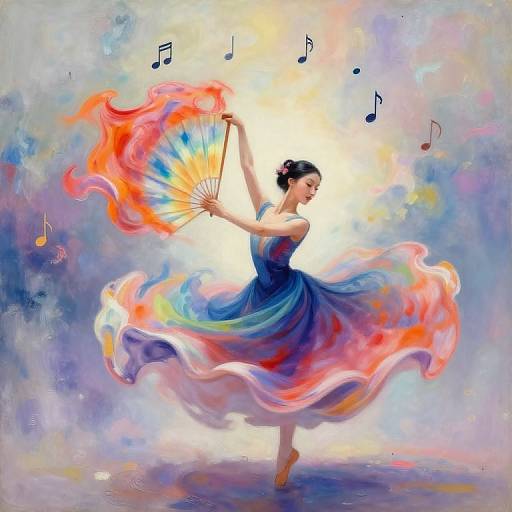 Graceful Dancer in Dreamlike Swirl