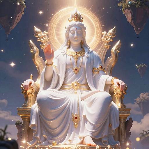Serene Majestic Deity on Luminous Throne