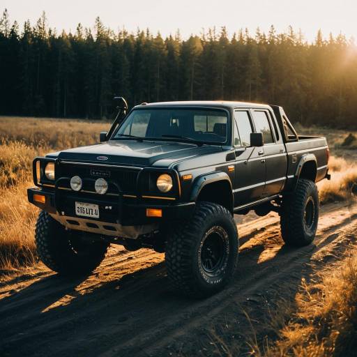 Offroad Pickup Truck in Golden Hour Light