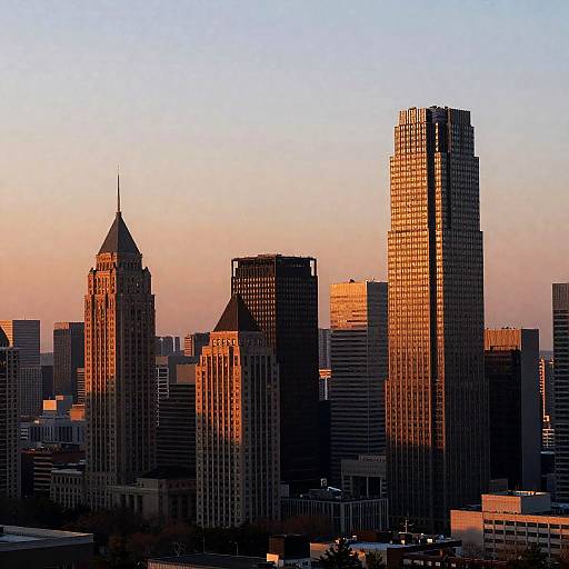 Stunning Cityscape at Golden Sunset
