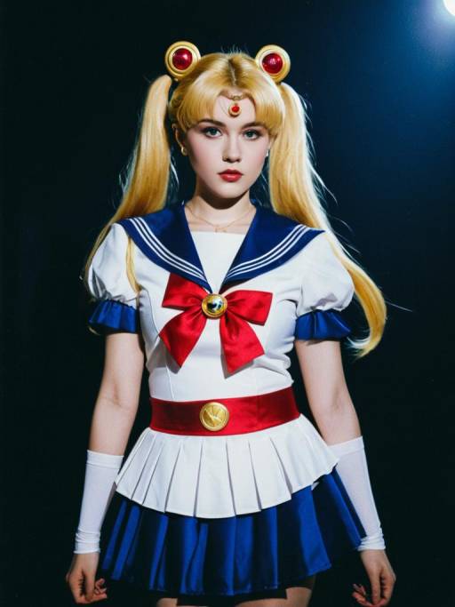 Woman in Sailor Moon Costume Cosplay
