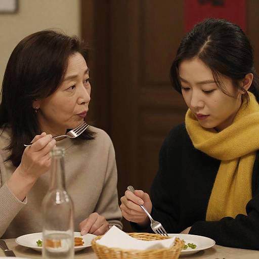 Intimate Moment: Women Dining Together