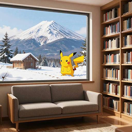 Mountain Library: Snowy Outdoor Reading Room