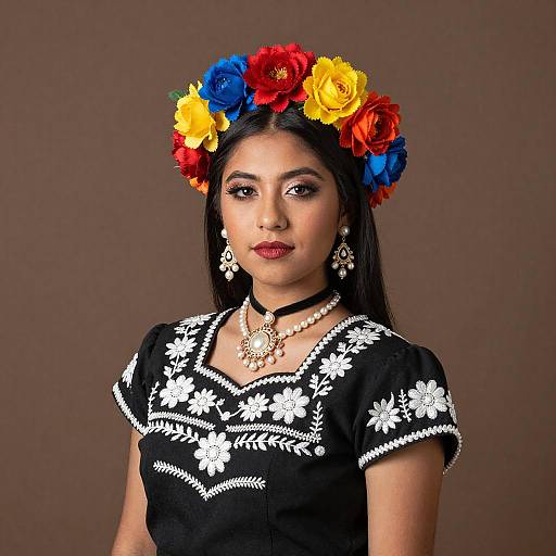 Elegant Young Woman in Mariachi Attire