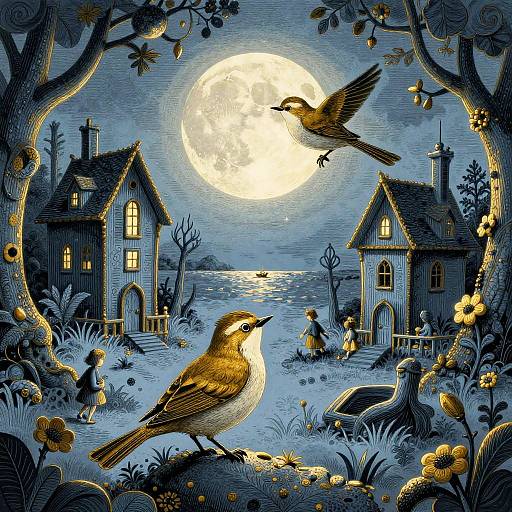 Vintage Nightingale at Garden Ruins