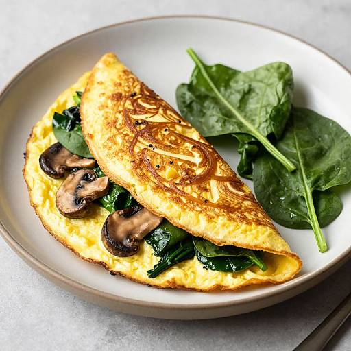 Delicious Spinach and Mushroom Omelette