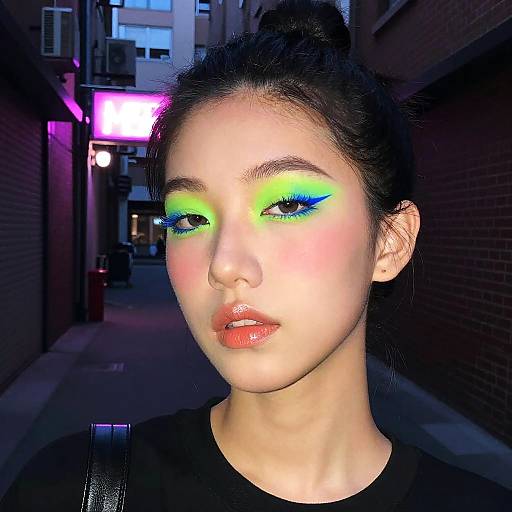 Neon Glam Urban Nightlife Makeup