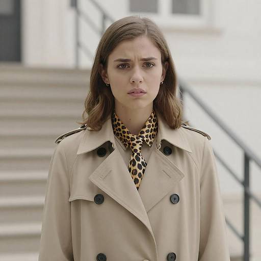 Urban Trench Coat Portrait with Leopard Tie
