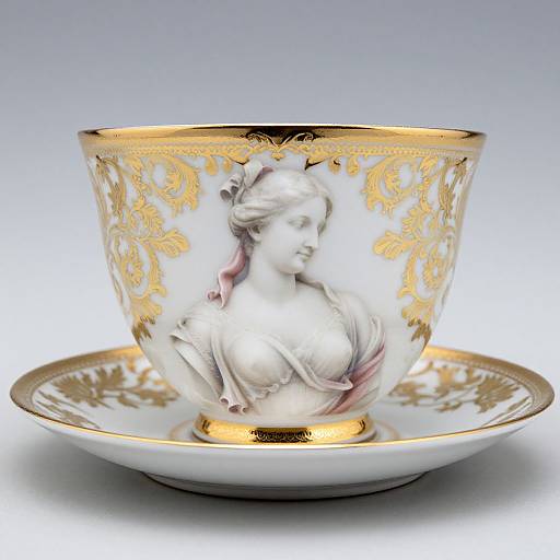 Elegant German Porcelain Bust Cup