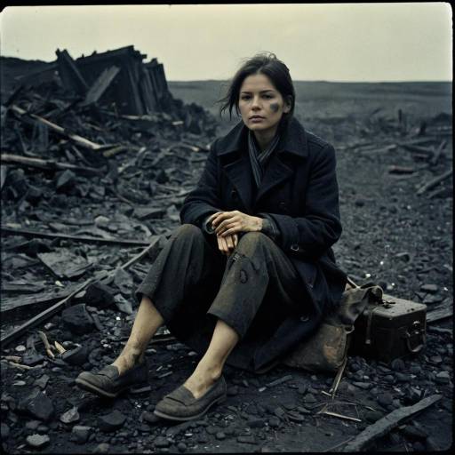 Weary Traveler in Ashen Landscape