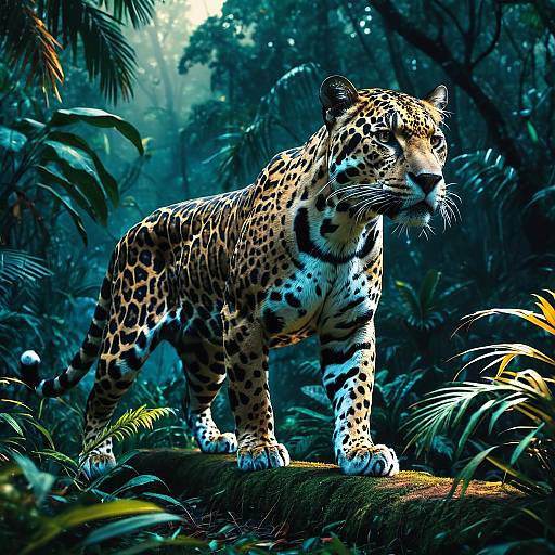 Mystical Jaguar Guardian in Enchanted Jungle