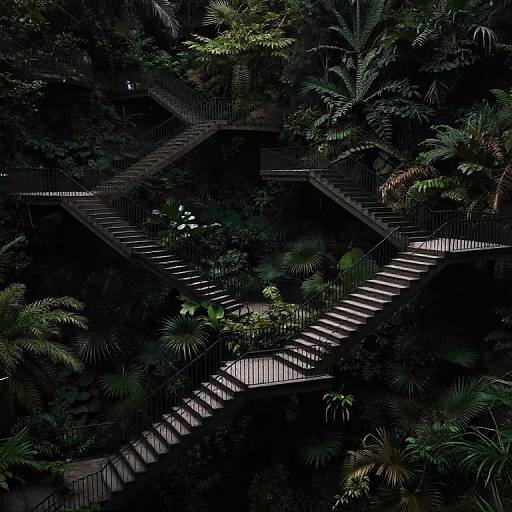 Mystical Floating Staircase Forest