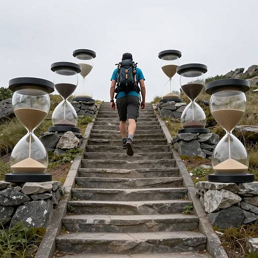 Mountaineer Ascends Timeless Staircase