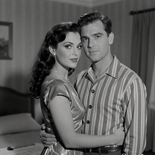 Retro Black-and-White Couple Photograph