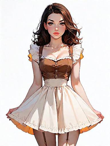 Woman in Cream-Colored Bohemian Sundress