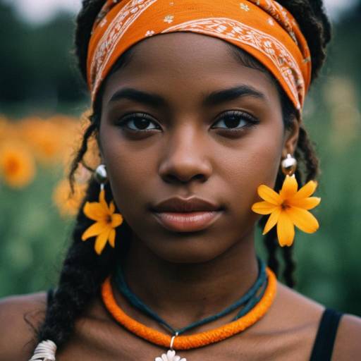 Realistic Portrait of a Dark-Skinned Girl
