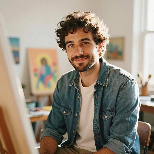 Candid Lifestyle Portrait in Art Studio