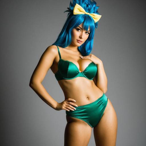 Sexy Marge Simpson Cosplay in Green Lingerie