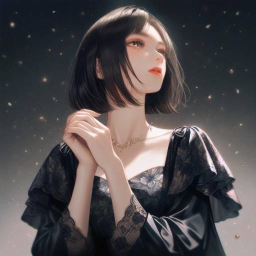 Solo Portrait of Maekawa Miku in Black