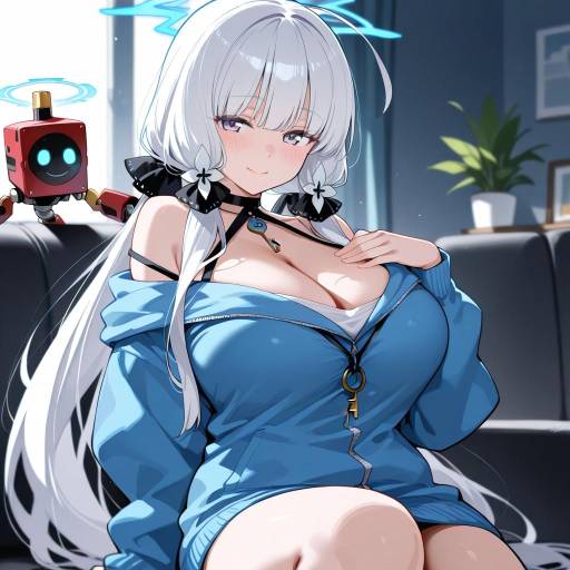 Illustration of <key> (robot) (blue archive), blue archive in the style of Mame1645