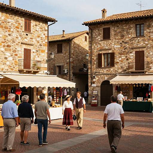 Vibrant Italian Village Market Scene